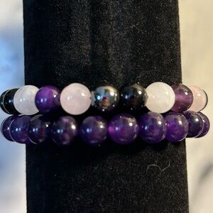 Beaded bracelets made by hand with Natural healing stones